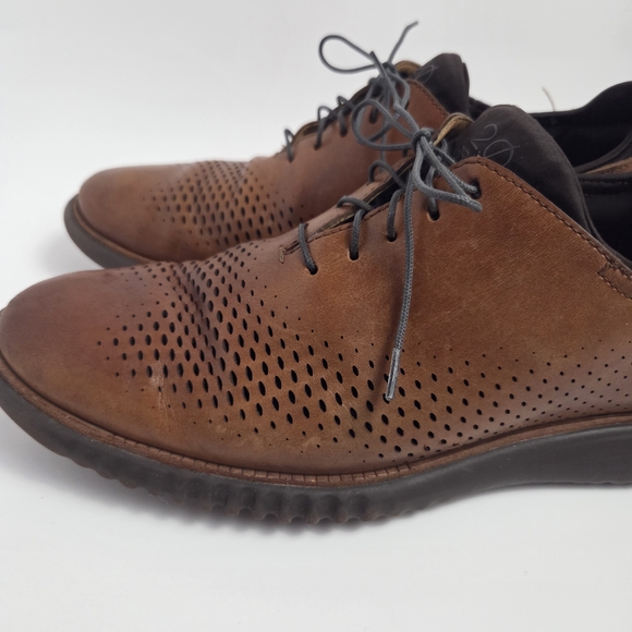 Cole Haan Brown Perforated Leather Oxfords - Picture 6 of 8